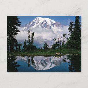 Cartão Postal Monte Rainier relectado numa montanha