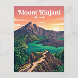 Cartão Postal Monte Rinjani Indonésia