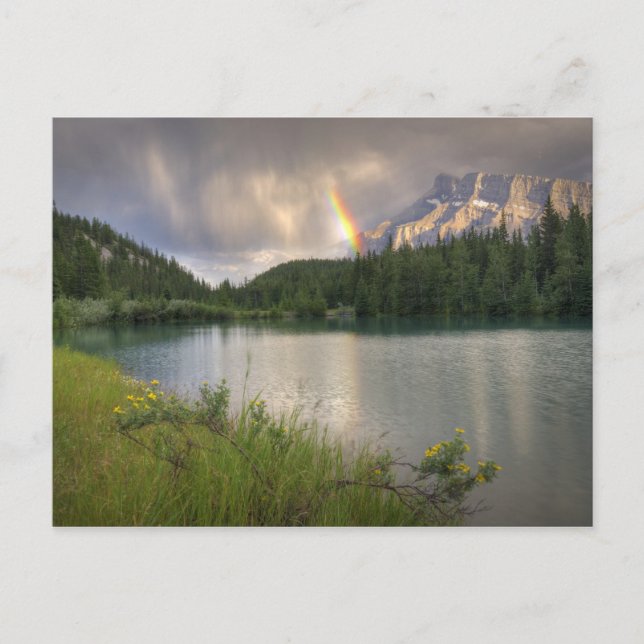 Cartão Postal Monte Rundle Rainbow, Pontes em Cascata (Frente)