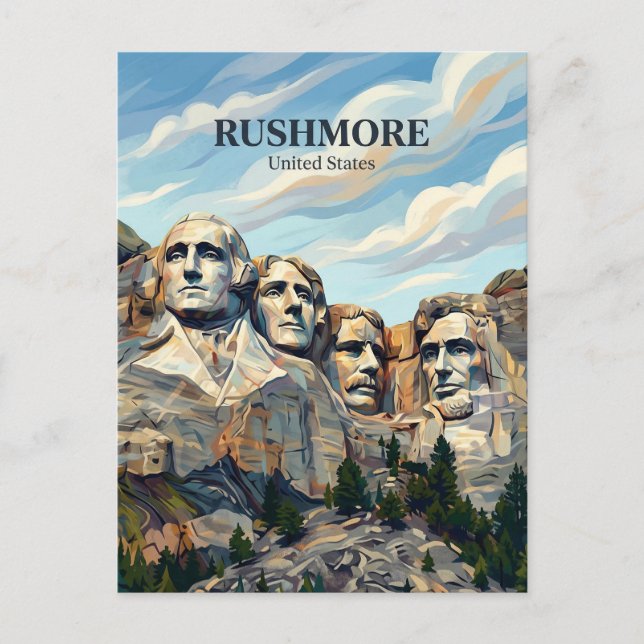 Cartão Postal Monte Rushmore Dakota do Sul (Frente)