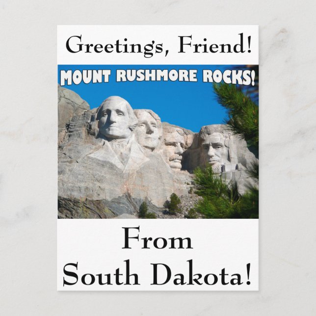 Cartão Postal Monte Rushmore é demais! Monte Rushmore, Dakota do (Frente)