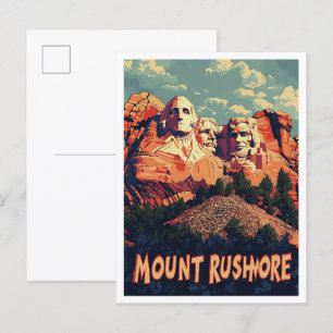 Cartão Postal Monte Rushmore Keystone South Dakota EUA Viagem