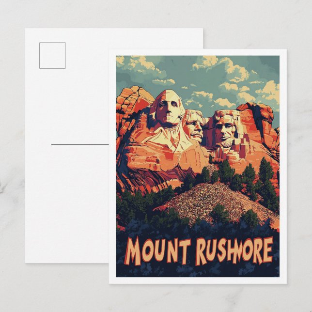 Cartão Postal Monte Rushmore Keystone South Dakota EUA Viagem (Frente/Verso)