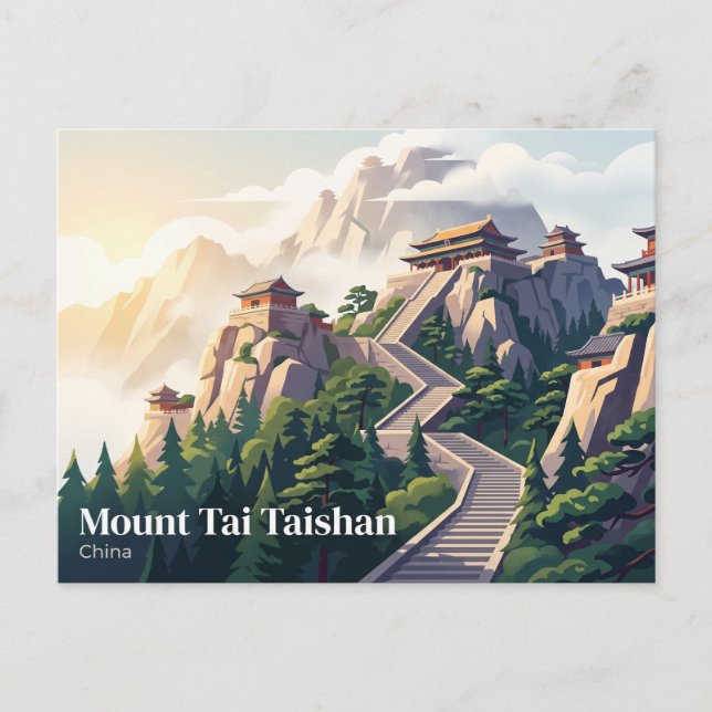 Cartão Postal Monte Tai Taishan China (Frente)
