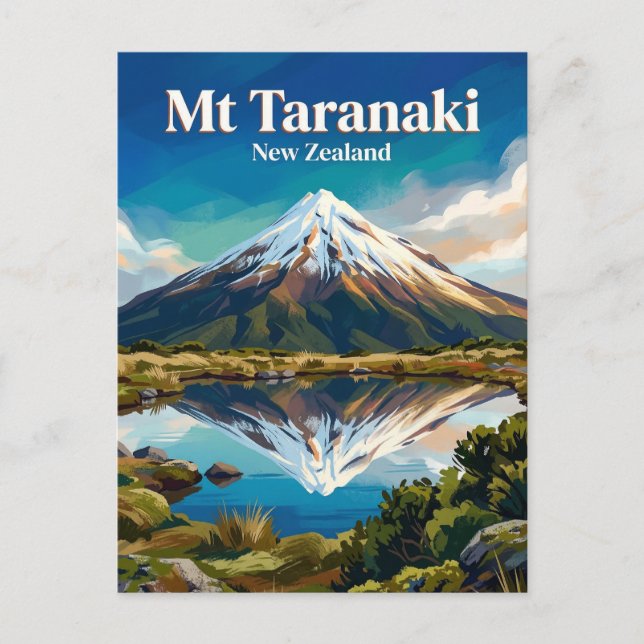 Cartão Postal Monte Taranaki Nova Zelândia (Frente)
