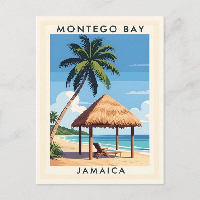 Cartão Postal Montego Bay Jamaica Viagem Art - TROPICAL ISLAND (Frente)