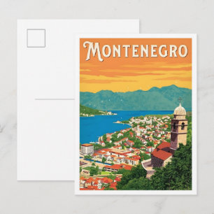 Cartão Postal Montenegro Arte Vintage Viagens