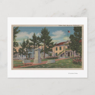 Cartão Postal Monterey, CA - Vista de Colton Hall e Motivos