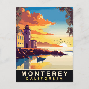 Cartão Postal Monterey, Romântico Sunset, Califórnia, Viagem