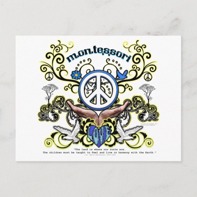 Cartão Postal Montesori Peace (Frente)