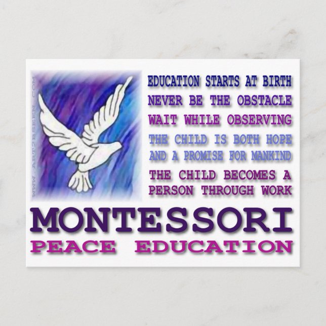 Cartão Postal Montessori Dove (Frente)