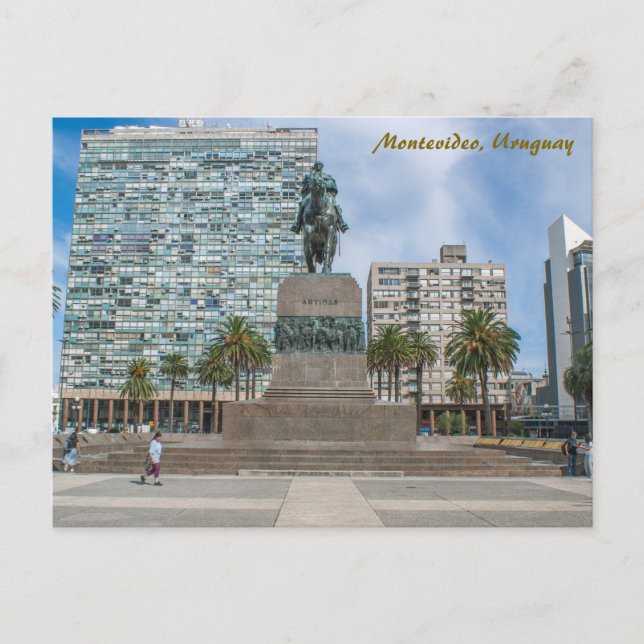 Cartão Postal Montevideo, Uruguay, Plaza Independencia (Frente)