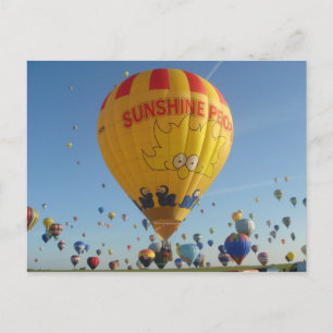 Cartão Postal Montgolfiere - Balão de ar quente - Pessoas de so