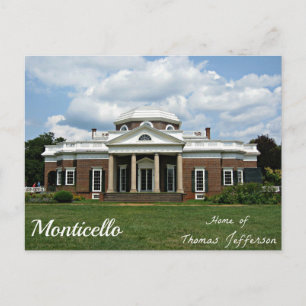 Cartão Postal Monticello, Casa de Thomas Jefferson