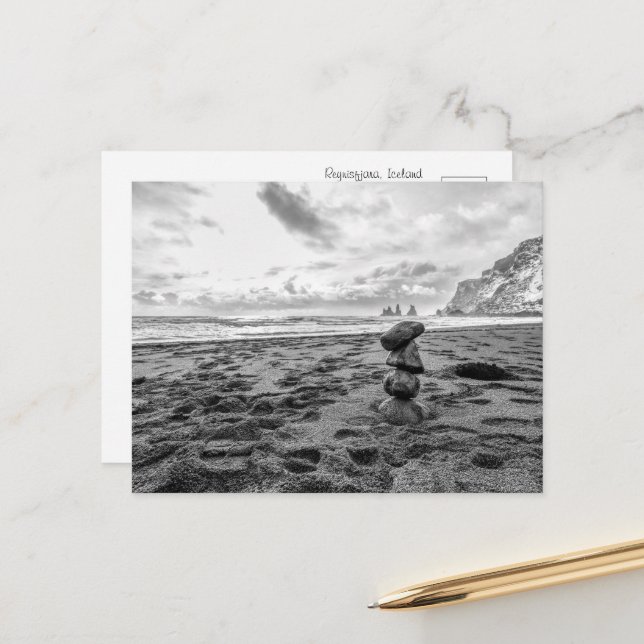 Cartão Postal Montículo de Reynisfjara Beach  (Frente/Verso In Situ)
