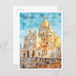 Cartão Postal Montmartre France - viagens vintage d'água