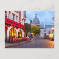 Montmartre in Paris, France Old Street Café