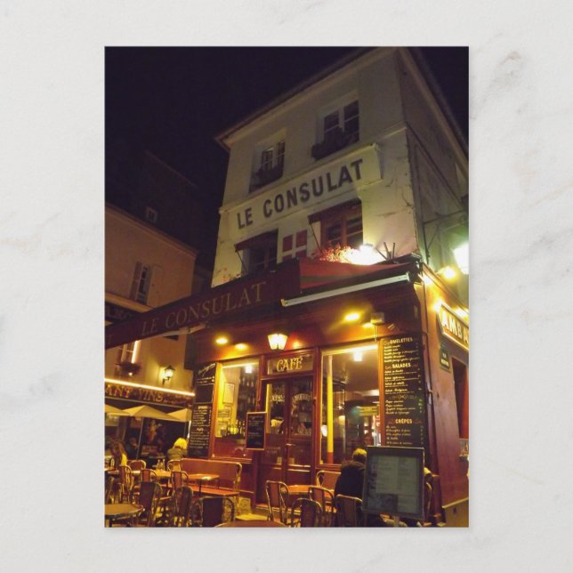 Cartão Postal Montmartre, Paris à noite (Frente)