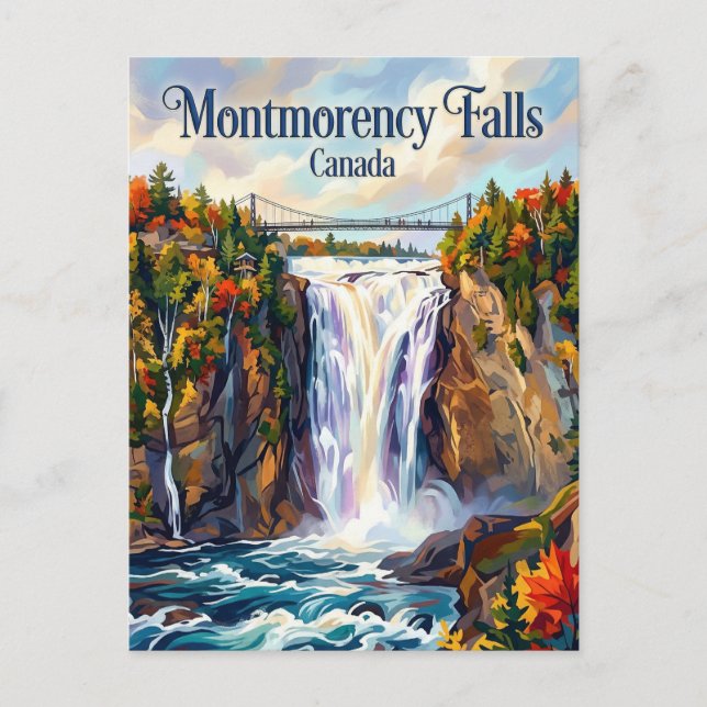 Cartão Postal Montmorency Falls Canada (Frente)