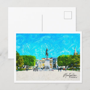 Cartão Postal Montpellier França Belo Paisagem Petrolífera