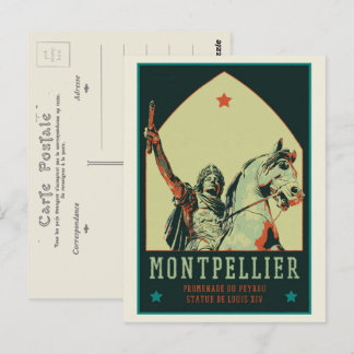 Cartão Postal Montpellier Luís XIV ilustração da estátua França
