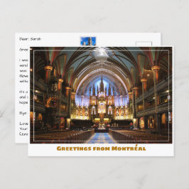 Cartão Postal Montréal Canada Notre Dame Dentro