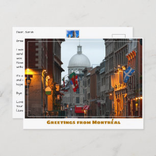 Cartão Postal Montréal Canada Old Town em Dusk