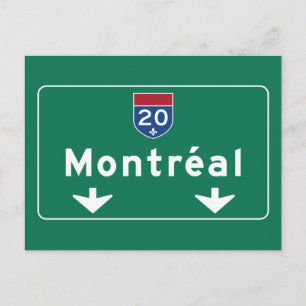 Cartão Postal Montreal, Canada Road Sign