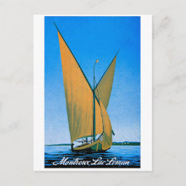 Cartão Postal Montreux, lago de Genebra, Suíça, viagem antiga