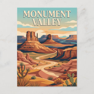 Cartão Postal Monument Valley Arizona Utah Pôster Vintage Desert