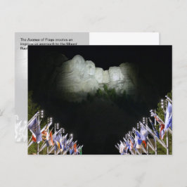 Cartão Postal Monumento a Mount Rushmore - iluminação noturna -