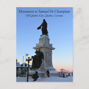 Cartão Postal Monumento a Samuel De Champlain, Quebec, Canadá