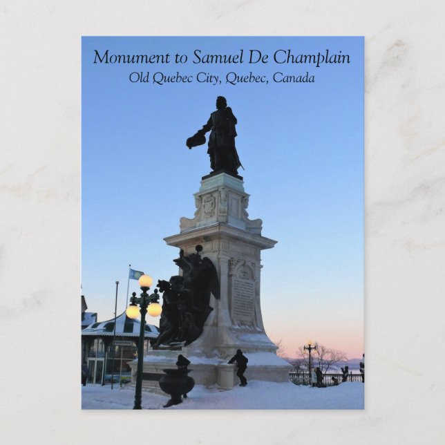 Cartão Postal Monumento a Samuel De Champlain, Quebec, Canadá (Frente)