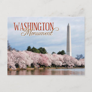 Cartão Postal Monumento a Washington com flores de cereja