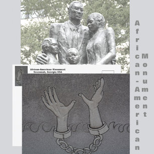 Cartão Postal Monumento Afro-Americano Savannah GA Viagem