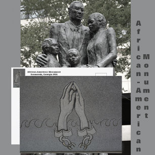 Cartão Postal Monumento Afro-Americano Savannah Geórgia