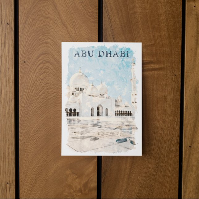 Cartão Postal Monumento Colorido Abu Dhabi UAE (abu dhabi mosque temple postcard)