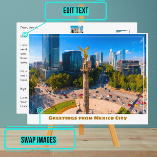 Cartão Postal Monumento da Independência com Skyline Cidade do M