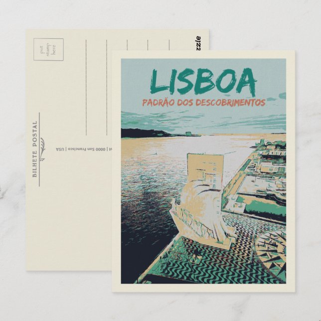 Cartão Postal Monumento das Descobertas em Belém, Lisboa (Frente/Verso)