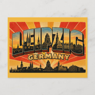 Cartão Postal Monumento de Leipzig Alemanha