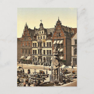 Cartão Postal Monumento de Roland, Bremen, Alemanha raro Fotogra