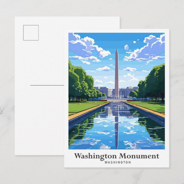 Cartão Postal Monumento de Washington Viagens EUA (Frente/Verso)