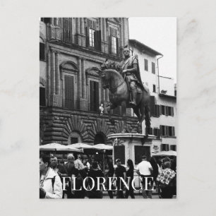 Cartão Postal Monumento Equestre de Cosimo Florence + Turistas