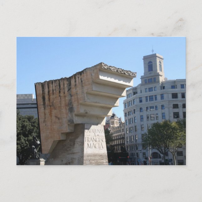 Cartão Postal Monumento Francesc Macià, Barcelona (Frente)