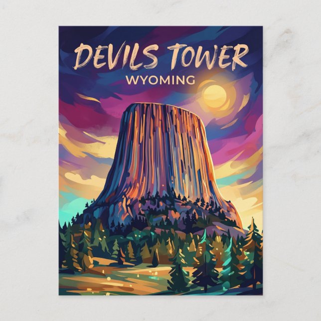 Cartão Postal Monumento Nacional Devils Tower EUA (Frente)