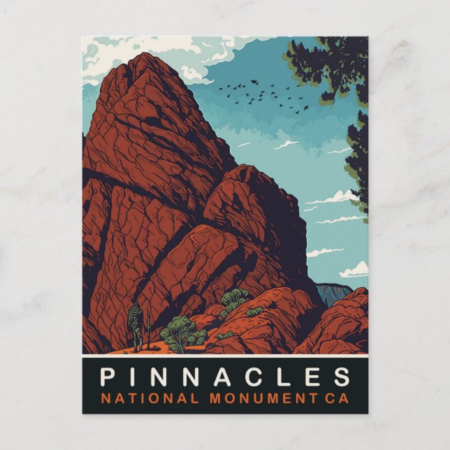 Cartão Postal Monumento Nacional Pinnacles, CA, Viagem (Frente)