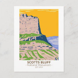 Cartão Postal Monumento Nacional Scotts Bluff Nebraska Vintage