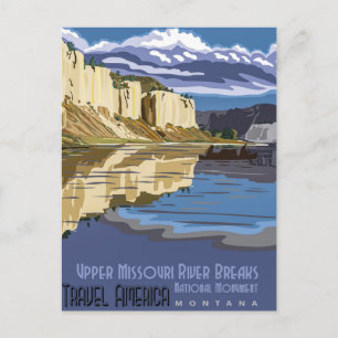 Cartão Postal Monumento Nacional Upper Missouri River Breaks Mon