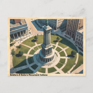 Cartão Postal Monumento Soldados e Marinheiros Indiana Viagem An