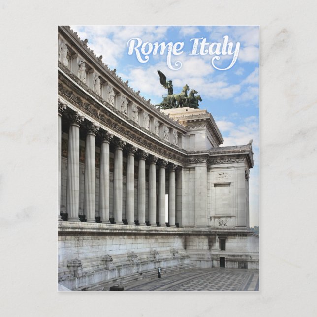 Cartão Postal monumento Vittorio Emanuele em Roma Itália (Frente)